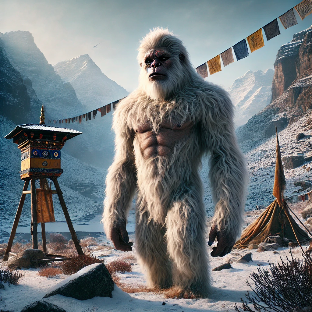 Artist Rendition of Yeti or Snowman in Bhutan