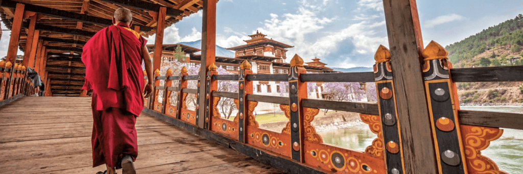 Buddhist Monk Gyelse Laglen in Punakha Bhutan tourist destination