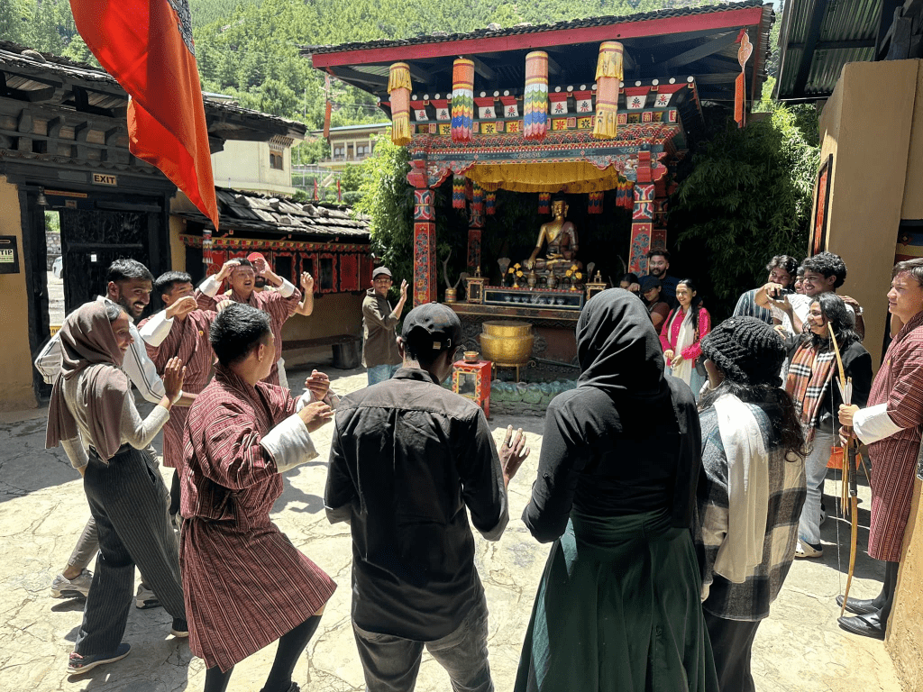 Simply Bhutan Tourists Dancing