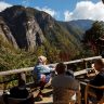 Tourists admire Taktsang Monastery Paro
