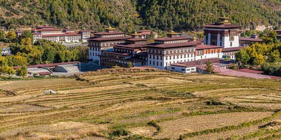 Tashichho Dzong from Zilukha